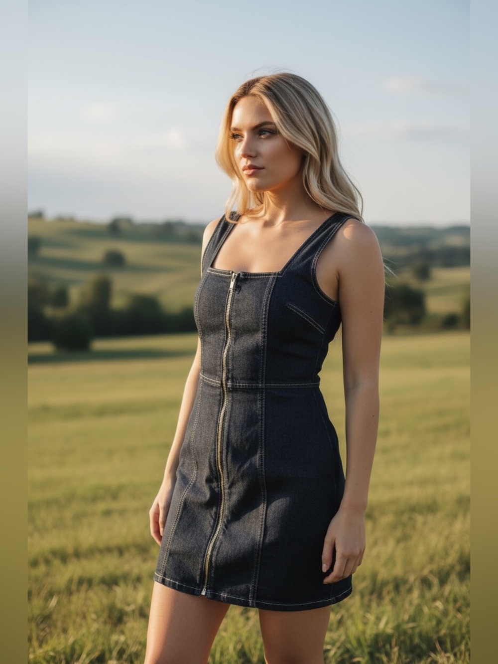 BDG Dark Blue Denim Dress Size 8 EUC